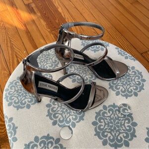 Steve Madden Silver Stiletto  Strappy Heels